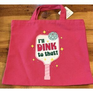Pink Pickleball Gym Canvas Tote Bag I'll Dink to That NWT